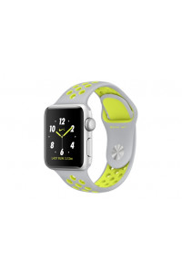 Apple Watch Nike+ 38 мм, корпус из серебристого алюминия, спортивный ремешок Nike цвета «листовое серебро/салатовый»