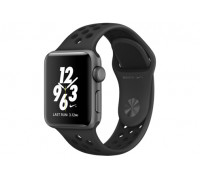 Apple Watch Nike+ 38 мм, корпус из алюминия цвета «серый космос», спортивный ремешок Nike цвета «антрацитовый/чёрный»