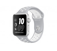 Apple Watch Nike+ 42 мм, корпус из серебристого алюминия, спортивный ремешок Nike цвета «листовое серебро/белый»
