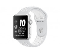 Apple Watch Nike+ 42 мм, корпус из серебристого алюминия, спортивный ремешок Nike цвета «чистая платина/белый»